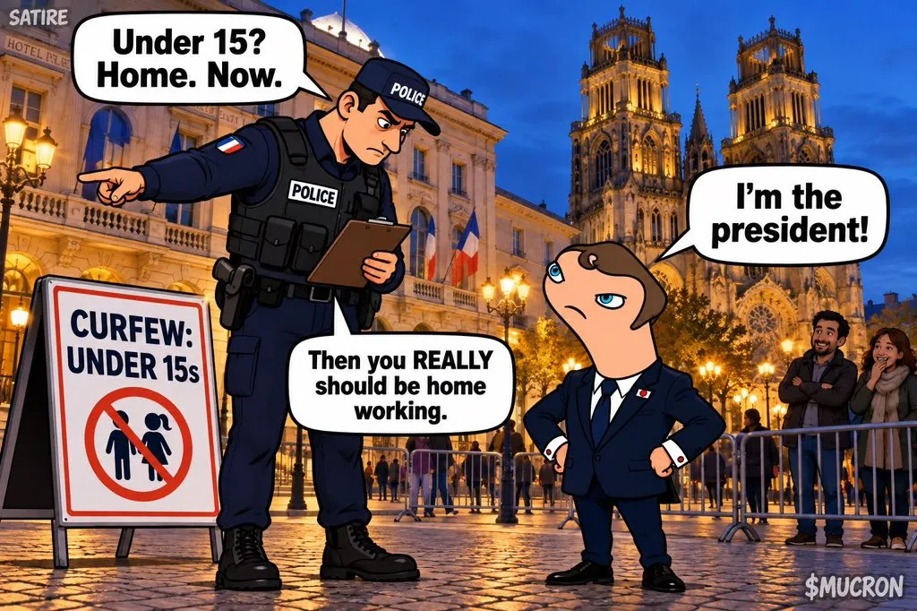 A police officer sends Mucron home under a curfew for under-15s: I'm the president! Then you really should be home working.